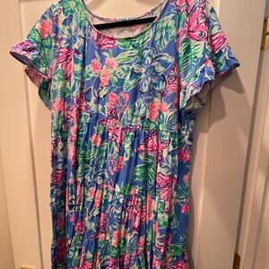 Floral Blue and Pink Dress